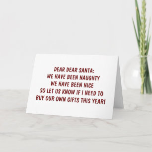 BEEN NAUGHT/NICE-LET'S GET TOGETHER CHRISTMAS HOLIDAY CARD