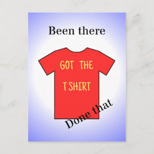 Been there done that red tshirt postcard
