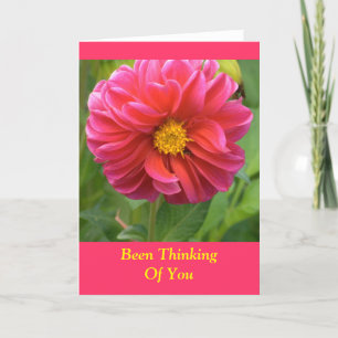 "BEEN THINKING OF YOU" ROSE COLORED DAHLIA (PHOTOG CARD