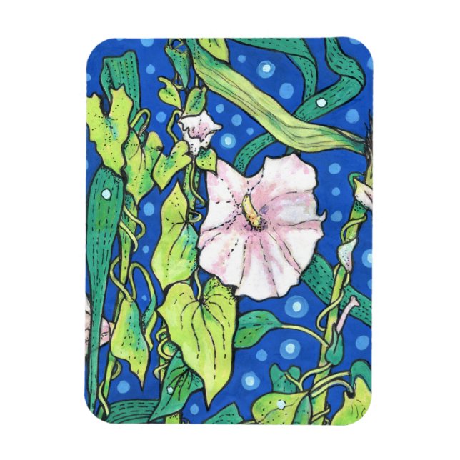 Beendweed Reed Summer Wildflowers Floral Painting  Magnet (Vertical)