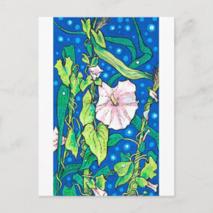 Beendweed Reed Summer Wildflowers Floral Painting Postcard