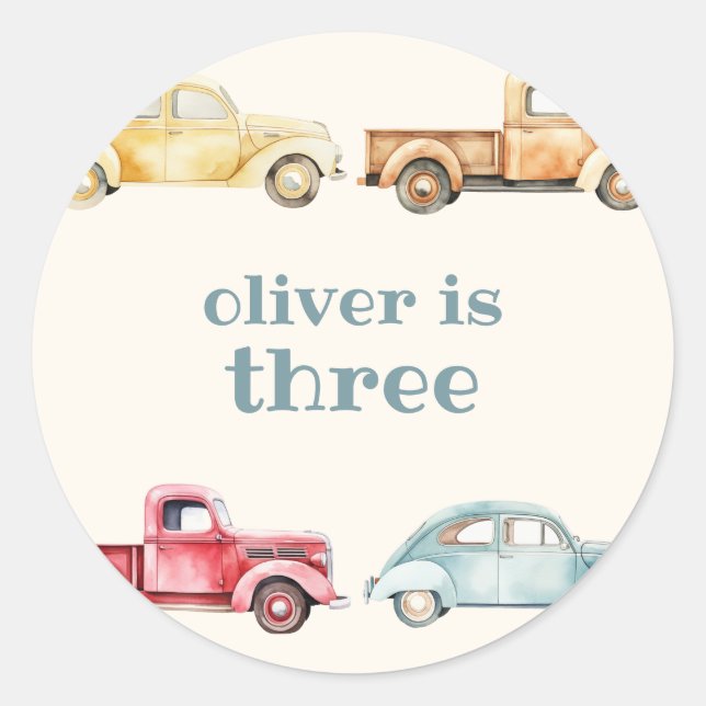 Beep Beep Beep Birthday Sticker (Front)