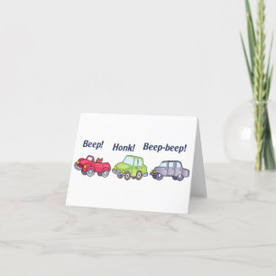 Beep Honk Cars Thank You Card