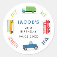 Beep screech blue truck birthday party
