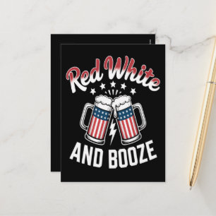 Beer 4th Of July , Patriotic Party Holiday Postcard