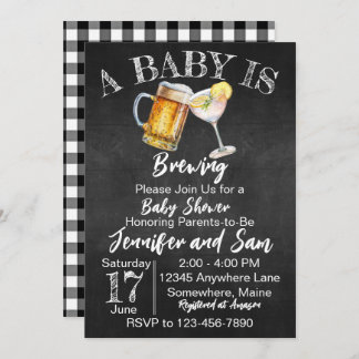 Beer A Baby Is Brewing Baby Shower Invitations
