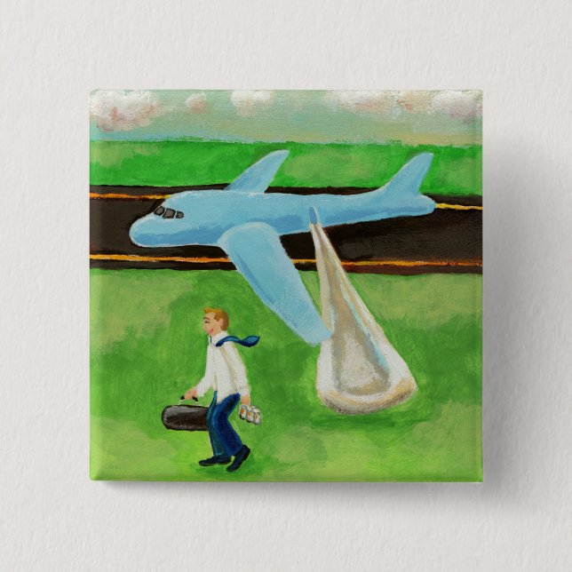 Beer, a Big Slide, and my Dignity - blue jet guy 15 Cm Square Badge (Front)