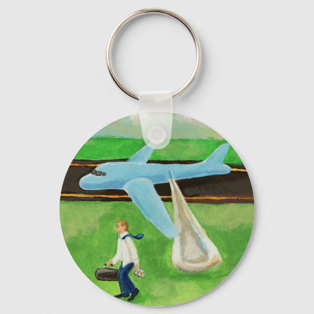 Beer, a Big Slide, and my Dignity - quitting plane Key Ring (Front)