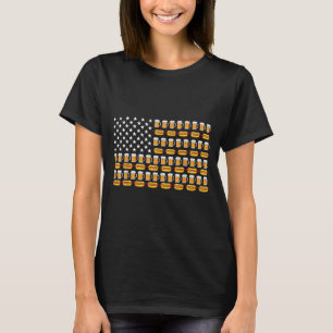 Beer Aamerican Flag Patriotic Drinking 4th Of July T-Shirt
