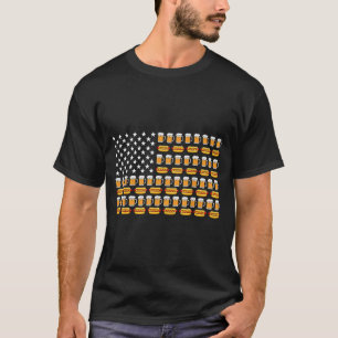 Beer Aamerican Flag Patriotic Drinking 4th Of July T-Shirt