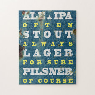Beer Always. Vintage beer poster. Beer Jigsaw Puzzle