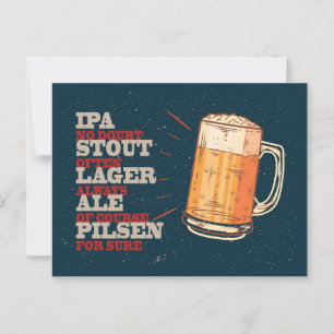 Beer Always. Vintage beer poster. Beer Postcard