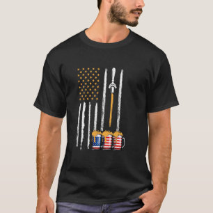 Beer American Camo Flag 4th of July Merica Drinkin T-Shirt