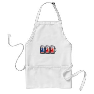 Beer American Flag 4th of July Men Women Merica Dr Standard Apron