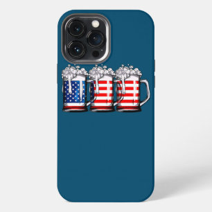 Beer American Flag 4th Of July Men Women Merica iPhone 13 Pro Max Case