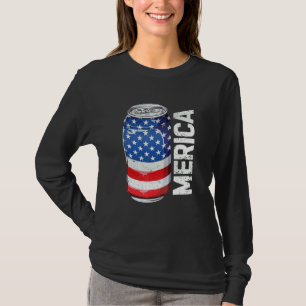 Beer American Flag 4th Of July Men Women Merica U T-Shirt
