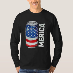 Beer American Flag 4th Of July Men Women Merica U T-Shirt