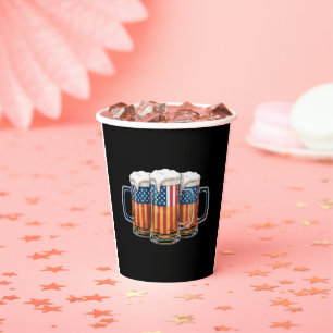 Beer American Flag 4th of July Merica Drinking USA Paper Cups
