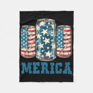 Beer American Flag Funny 4th Of July Merica Usa Dr Fleece Blanket