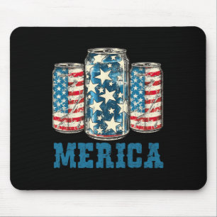 Beer American Flag Funny 4th Of July Merica Usa Dr Mouse Pad