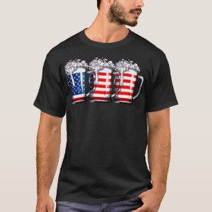 Beer American Flag T shirt 4th of July Men Women