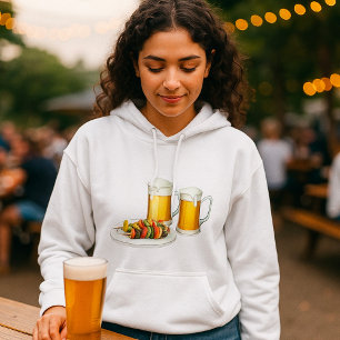 Beer And Barbecue Womens Hoodie