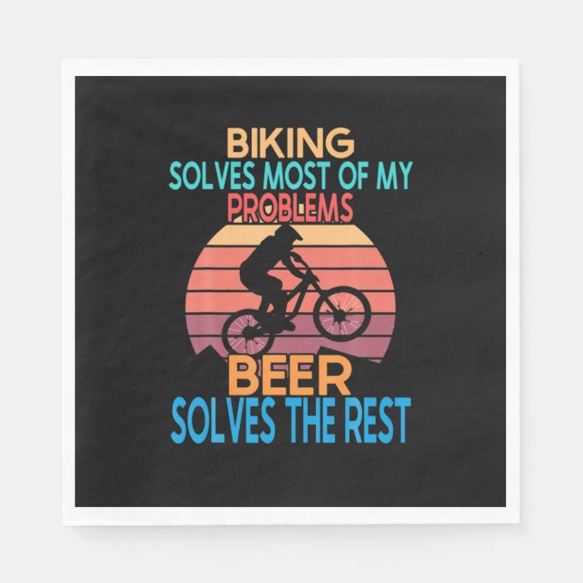 Beer And Biking Birthday Napkin (Front)