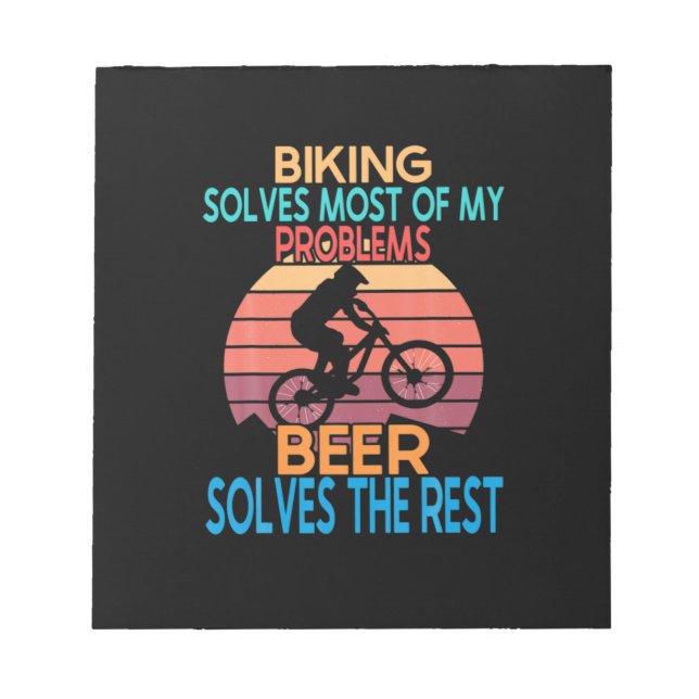 Beer And Biking Birthday Notepad (Front)