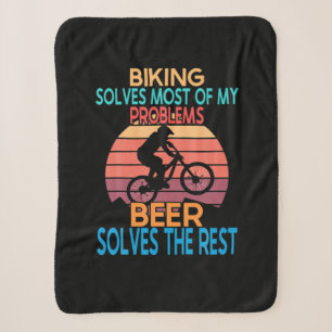Beer And Biking Birthday Sherpa Blanket