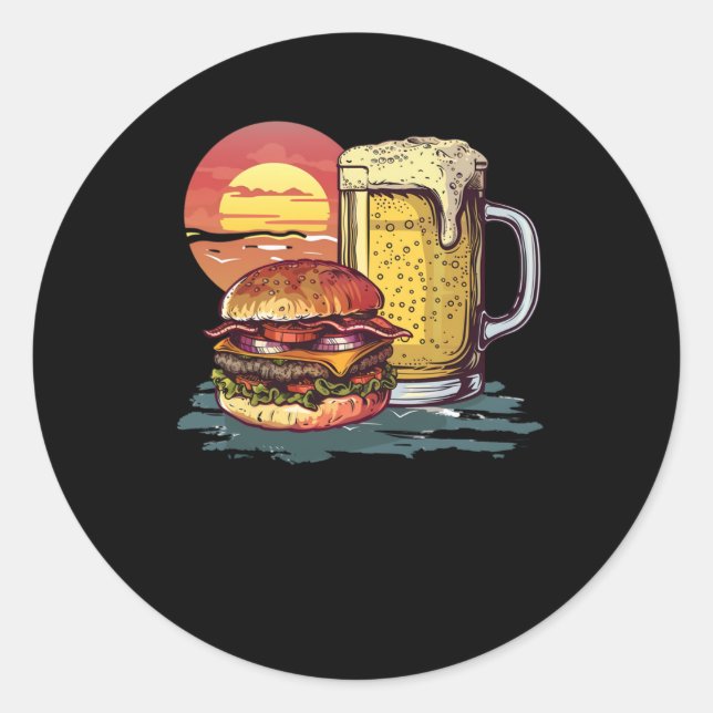 Beer And Burgers Sticker  (Front)