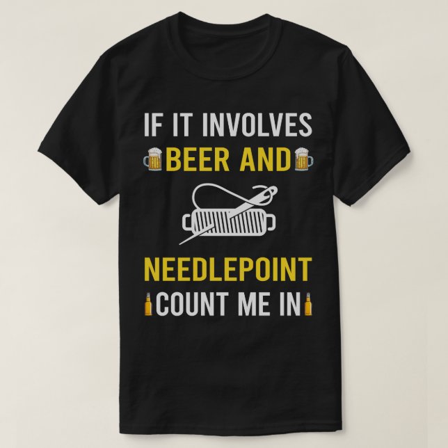 Beer And  Canvas Work T-Shirt (Design Front)