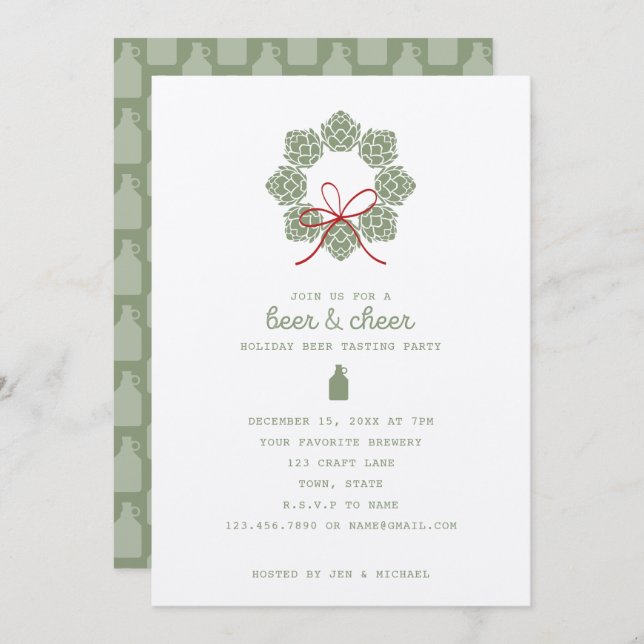 Beer And Cheer Holiday Party Invitation (Front/Back)
