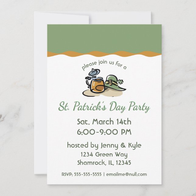 Beer and Leprechaun Invitation (Front)