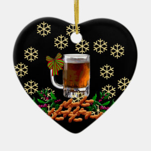 Beer and Peanuts Ceramic Tree Decoration