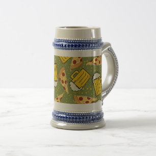 Beer and Pizza Pattern Bottle Cooler Beer Stein