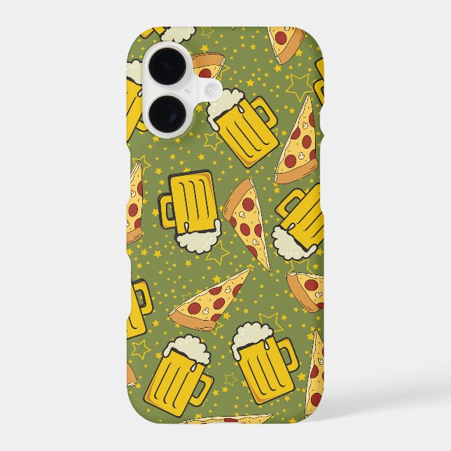 Beer and Pizza Pattern iPhone Case (Back)