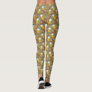 Beer and Pizza Pattern Leggings