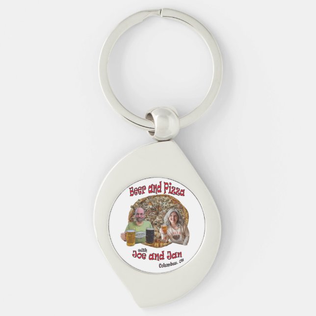Beer and Pizza with Joe and Jan - Keychain (Front)