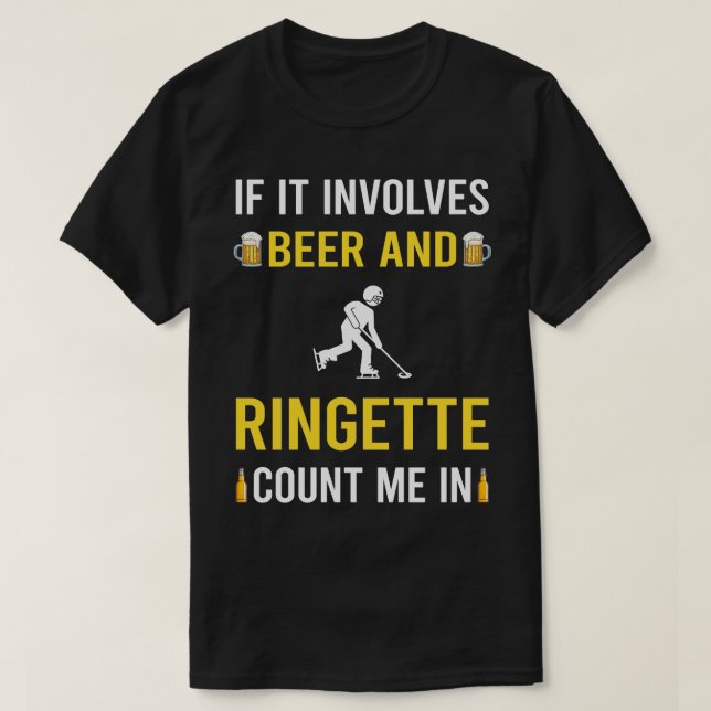Beer And Ringette T-Shirt (Design Front)