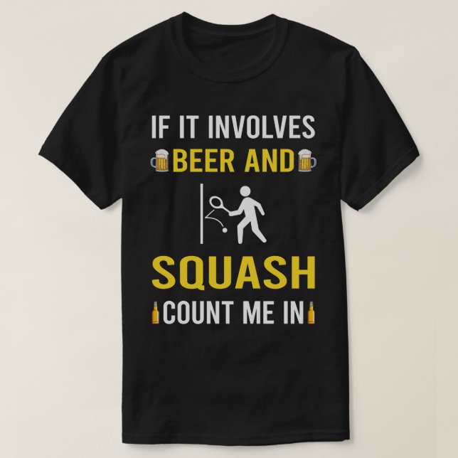 Beer And Squash T-Shirt (Design Front)