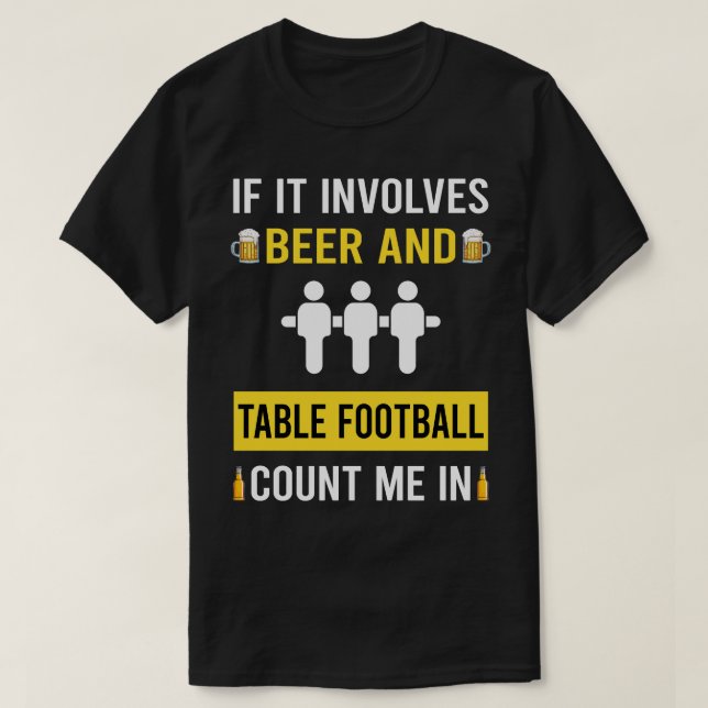 Beer And Table  Foosball T-Shirt (Design Front)