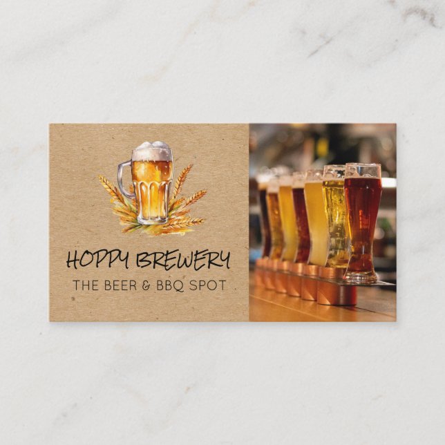 Beer and Wheat | Beer Selection Business Card (Front)