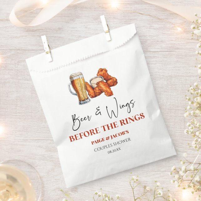 Beer and Wings Before The Wings Couples Shower Favour Bags (Clipped)