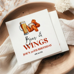 Beer and Wings Birthday Party Napkin
