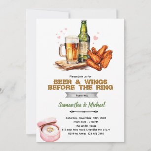 Beer And Wings Couples Shower Invitation