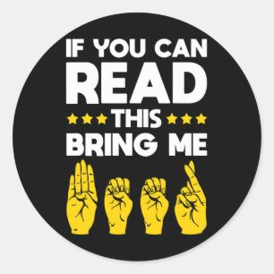 Beer Asl Deaf Awareness Deaf Culture And Sign Lang Classic Round Sticker