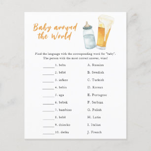 Beer baby shower - Baby around the world game