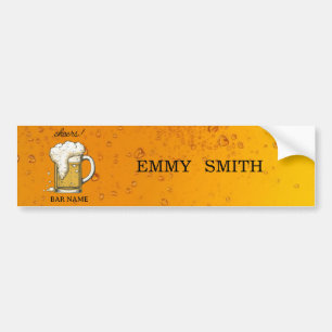 Beer Bar Business vintage logo shop Bumper Sticker