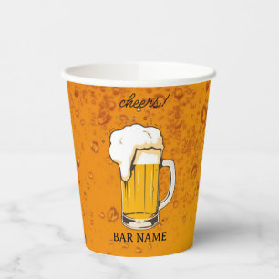 Beer Bar Business vintage logo shop Paper Cups