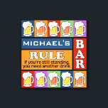 BEER Bar Pop Art CUSTOM NAME canvas print<br><div class="desc">Change the text field to what you want. You can also change the font and its size and colour by using the "Customise it" function,  as well as add more text fields if you wish. See my store for more items with this design.</div>